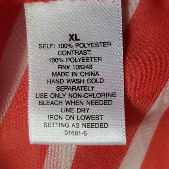 a.n.a Sheer Orange & White Stripe Short Sleeve Cold Shoulder Blouse - XL - Picture 7 of 8